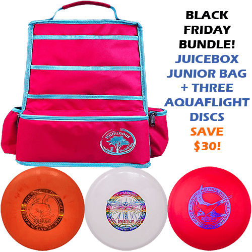 Numinous  Juicebox Youth Disc Golf Bag + 3 AquaFlight Discs Bundle